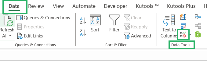 Data validation drop down