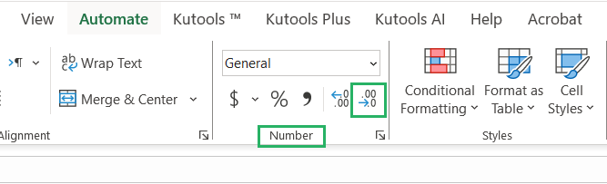 Decrease decimal positions