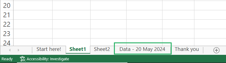 4 worksheet names