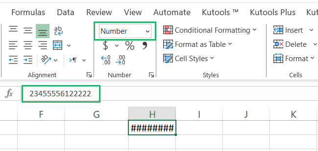 4 Excel shows hashes