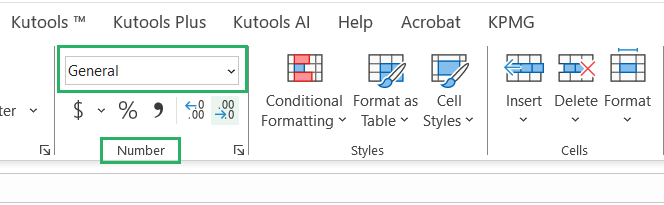 Number formats in Excel