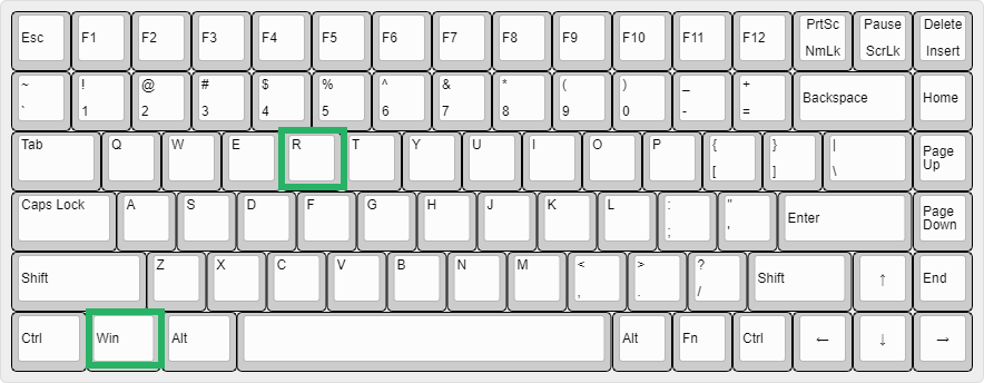 Windows + R