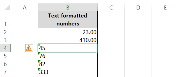 Error-flagged cells left