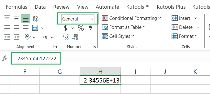 5 Excel shows integers