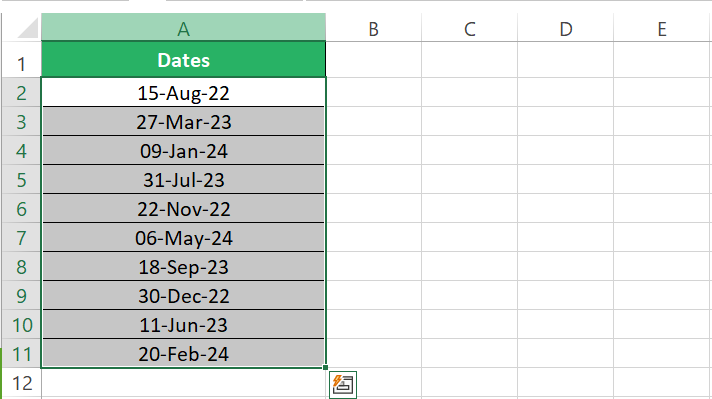 Converted dates