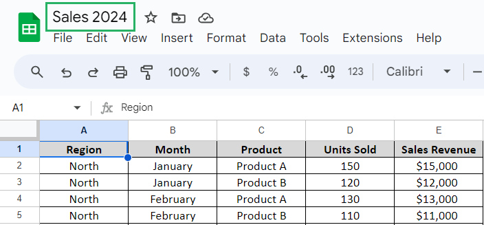 File converted to Google Sheets