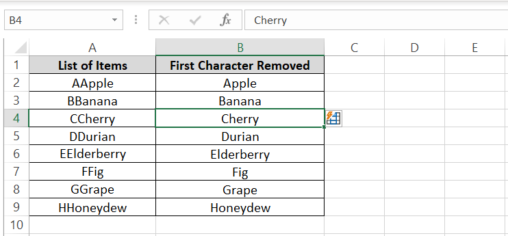 Flash-filled lists