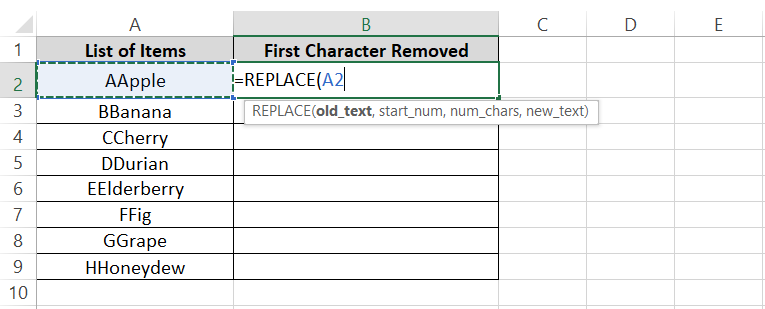 The old text cell reference