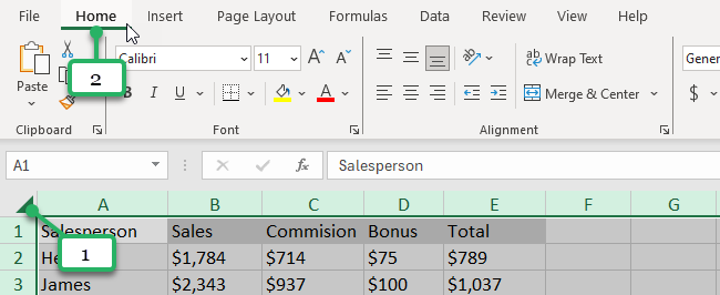lock cells in entire column