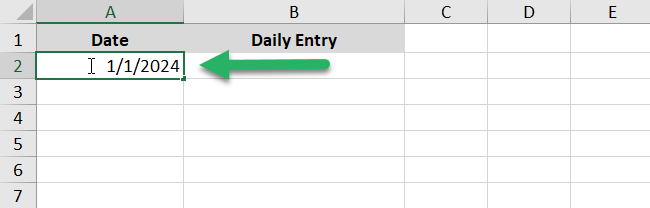 first date in Excel cell