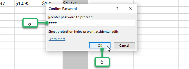 reconfirm password protection