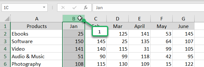 selected cells in entire column