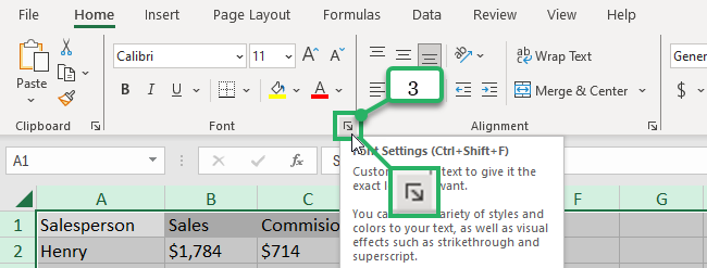 format cells