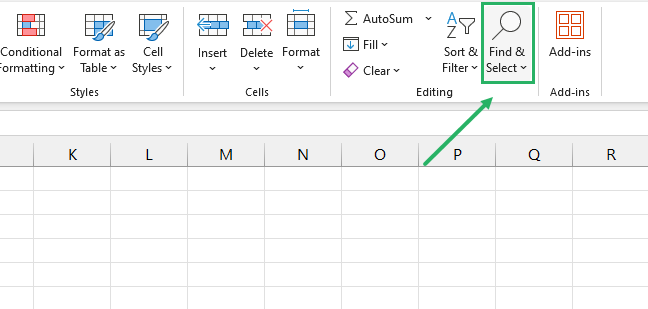 Find feature of Excel