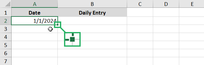 MS Excel Fill handle