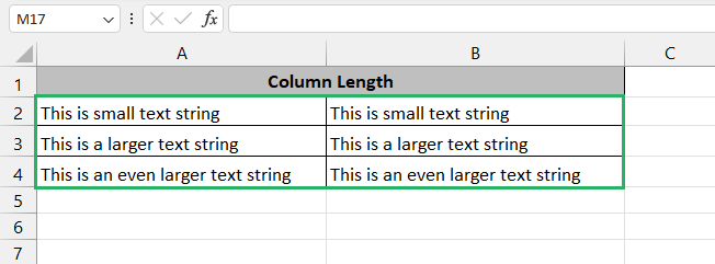 Expanding columns with cursor at arrow