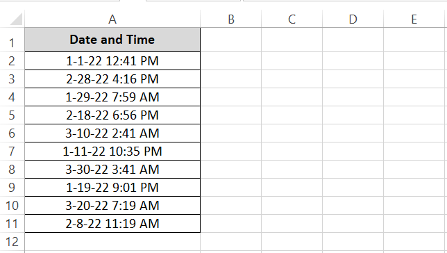 1 Combined date and time in Excel