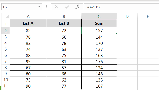 Formula dragging in worksheet