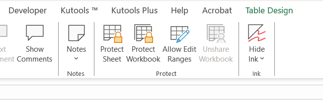 Protect workbook