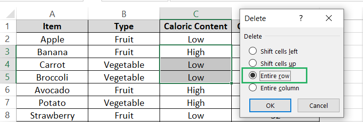 Delete Entire Rows