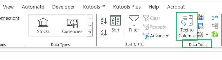 11 Text to Columns tool of Excel