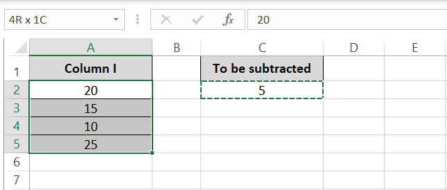 Selected cells