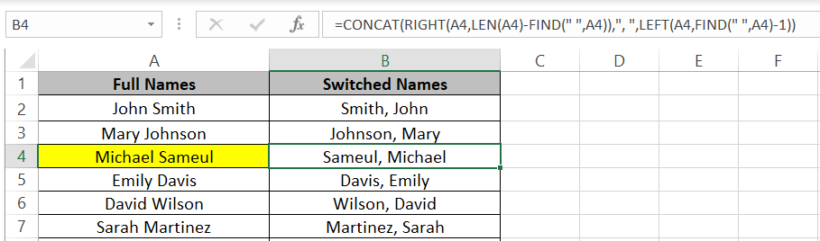 Change goes to the switched names