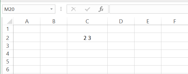 Number written in Excel