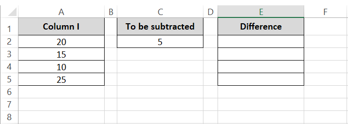 Single value to be deducted from multiple