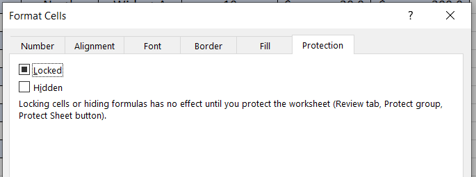 Locking specific cells