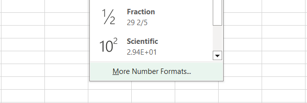 More number formats