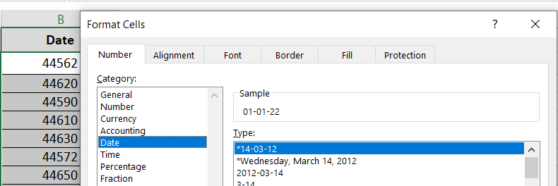 21A Formatted as a short date