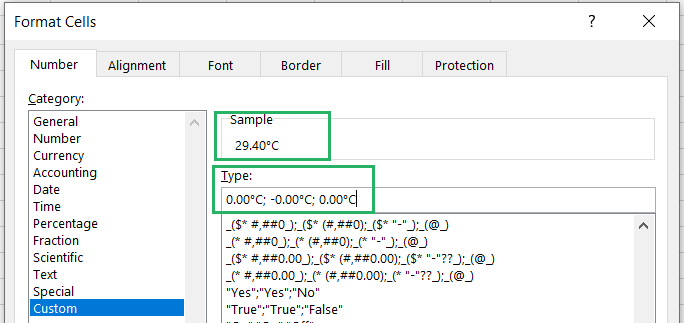 Adding a Celsius sign