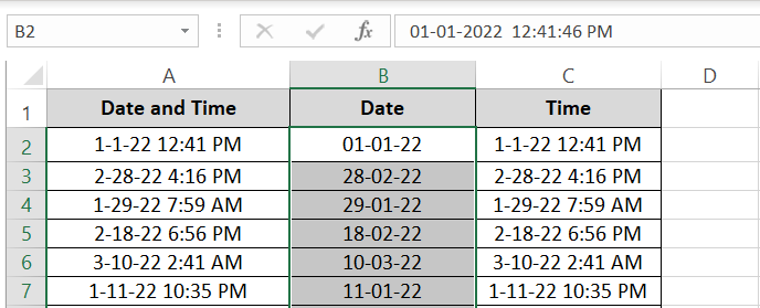 24 Date appearing in column