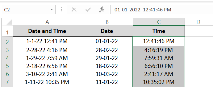 26 Time appearing in column