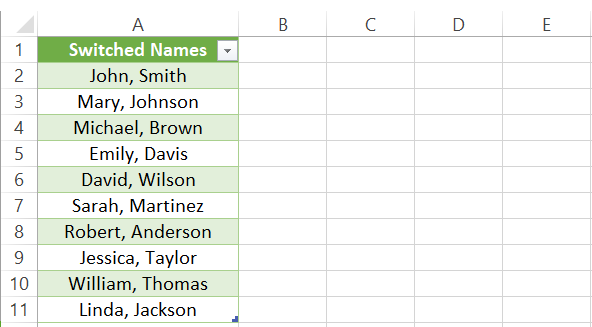 Merged first and last name columns