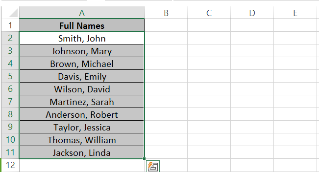 Names switched in separate columns