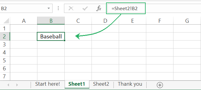 Link to another sheet inserted