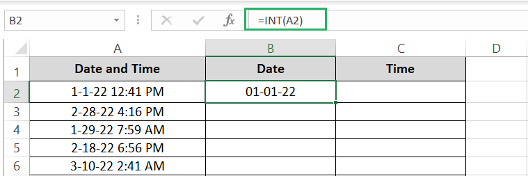 6 INT function extracts the date