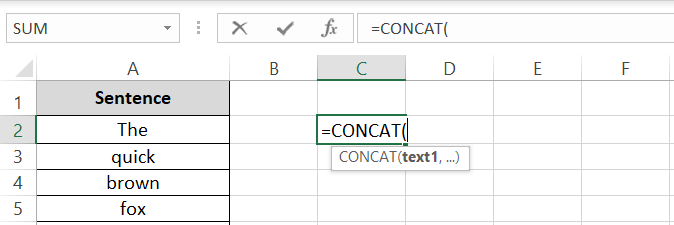 CONCATENATE function