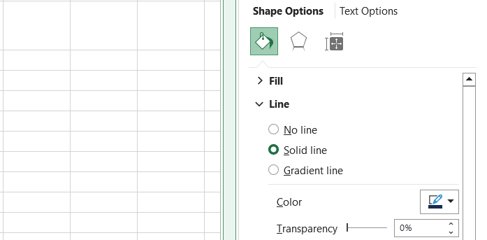 Solid or gradient line