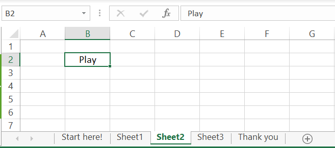 Data in Cell b2 changed