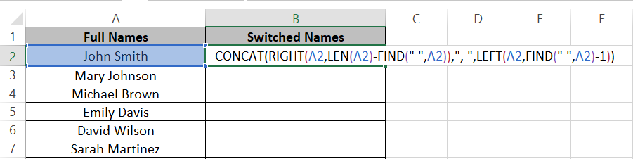 CONCAT the LEFT function