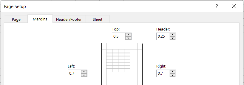 Setting top margins to a smaller value