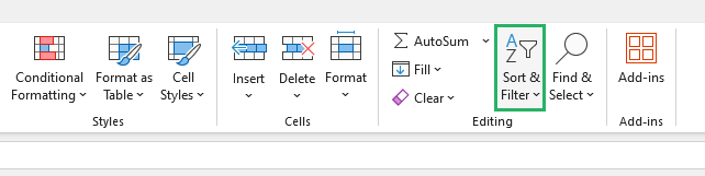 Select Filter options to auto-filter