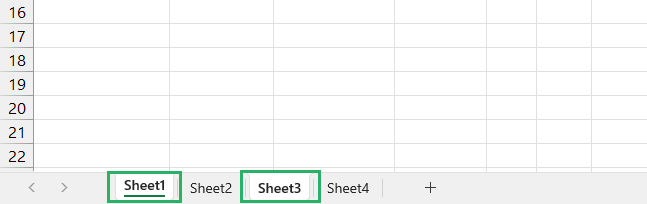 Select the non-adjacent tab in the sheet