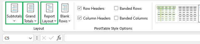 Turn off totals