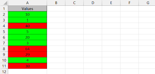 All cells highlighted that meet condition