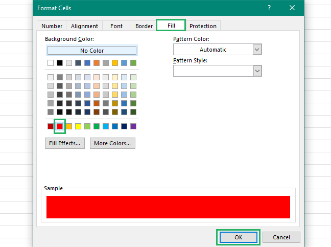 Selecting color code