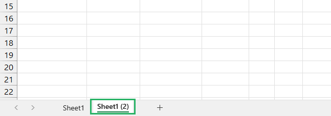 Copy of Excel sheet created by dragging